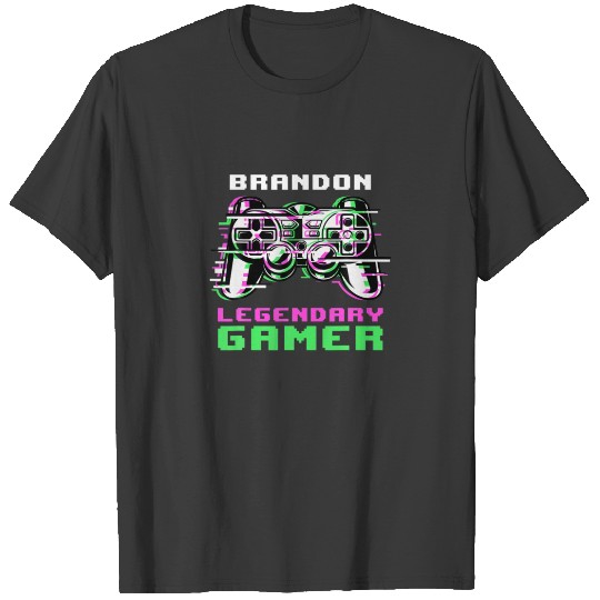 Discover Brandon - Legendary Gamer - Personalized T-shirt