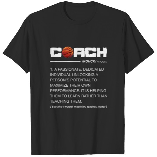Funny Basketball Coach Definition Coaching T-shirt