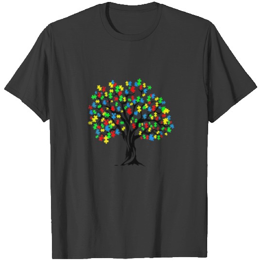 Tree Of Life Puzzle Leaves Autism Awareness Novelt T-shirt
