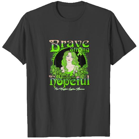 Non-Hodgkin's Lymphoma Awareness Brave Strong Grat T-shirt
