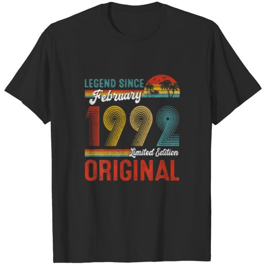 Discover Legend Since February 1992 30Th Birthday Retro T-shirt
