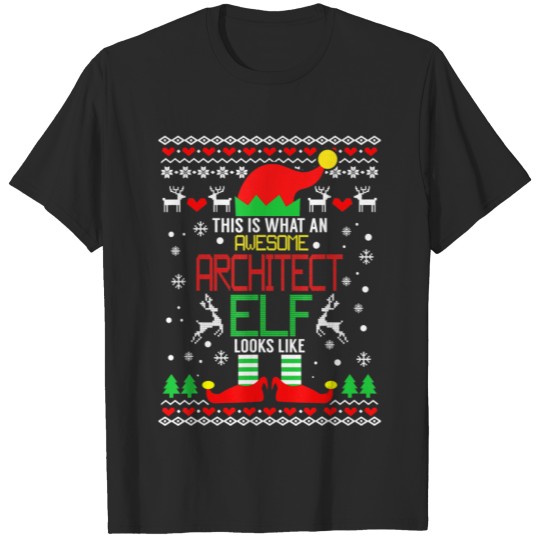 Discover Architect Elf Ugly Christmas Style Costume Gift T-shirt