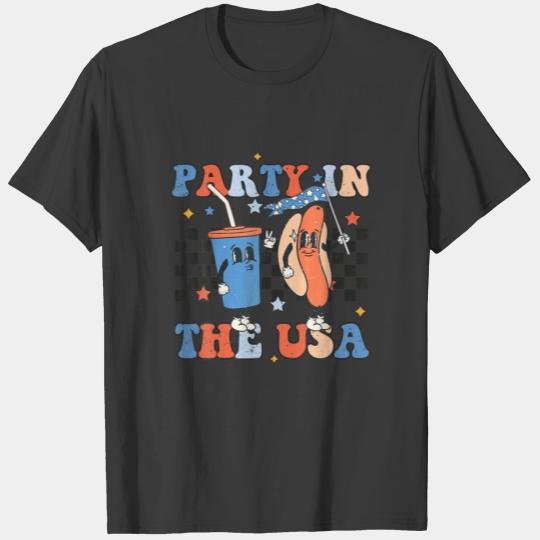 4Th Of July Retro Funny Hotdog Lover Party In The T-shirt