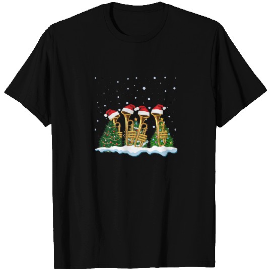 Cute Trumpet Christmas Tree Gift Decor Xmas T-shirt