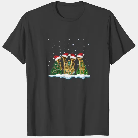 Cute Trumpet Christmas Tree Gift Decor Xmas T-shirt