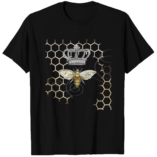 Vintage Queen Bee Royal Crown Honeycomb T-shirt