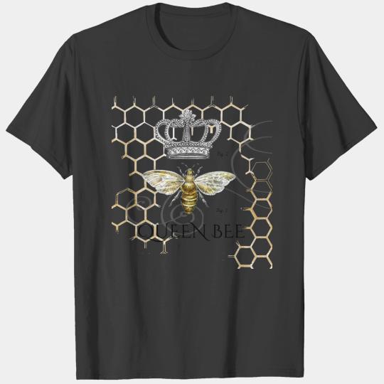 Vintage Queen Bee Royal Crown Honeycomb T-shirt