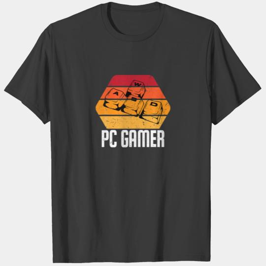 Vintage Video Games WASD PC Gamer For Computer Gam T-shirt