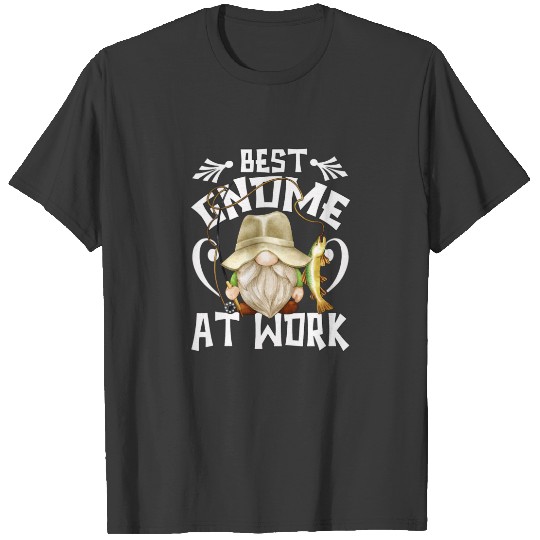 Mens Best Gnome Fishing Dad For Angler Grandpa Who T-shirt
