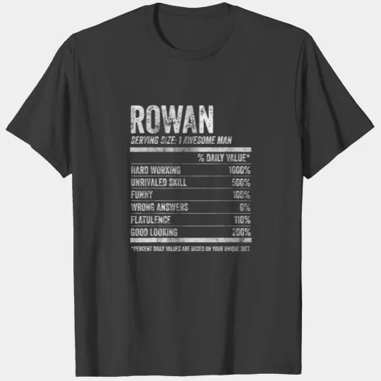 Mens Rowan Nutrition Personalized Name Funny T-shirt