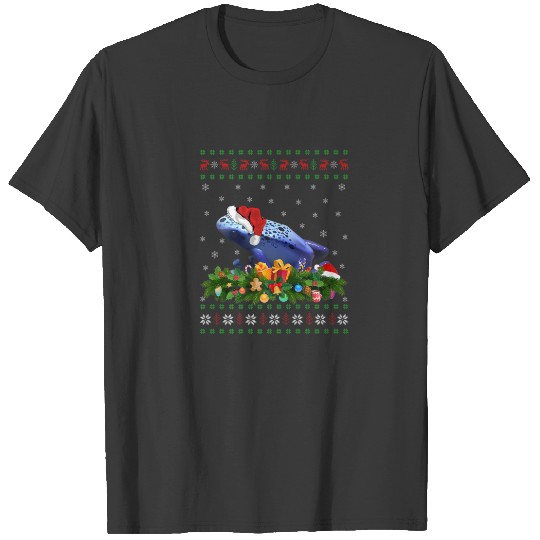 Animal Lover Xmas Santa Hat Ugly Poison Dart Frog T-shirt