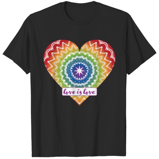 Discover Rainbow Heart Love is Love T-shirt