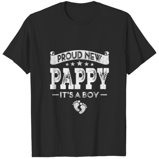 Discover Mens Proud New Pappy Its A Boy Gender Reveal T-shirt