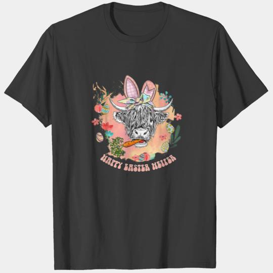 Happy Easter Heifer Funny Highland Cow Heifer T-shirt