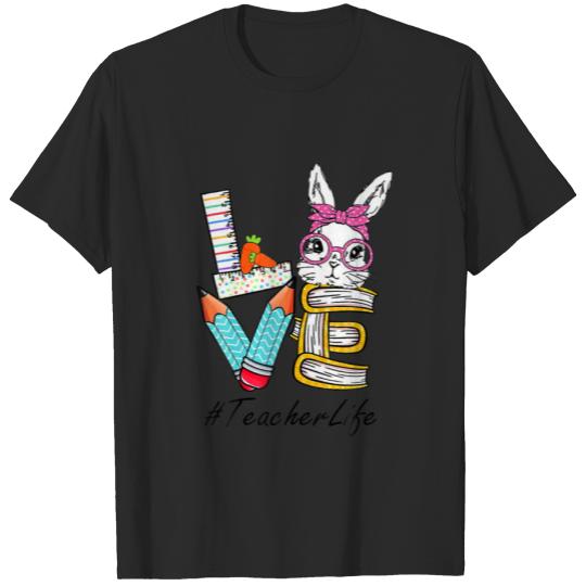 Discover Love Easter Teacher Cute Bunny Face Teacher Easter T-shirt