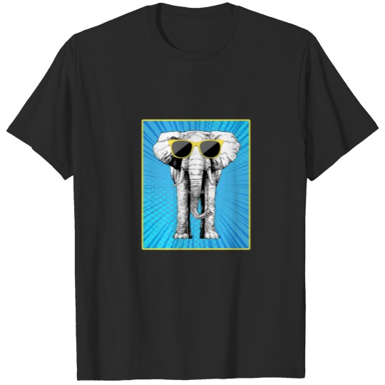 Discover Elephant Portrait Pop Art Safari Animal With Sungl T-shirt