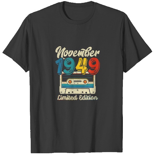 Retro November 1949 Cassette Tape 72Nd Birthday De T-shirt