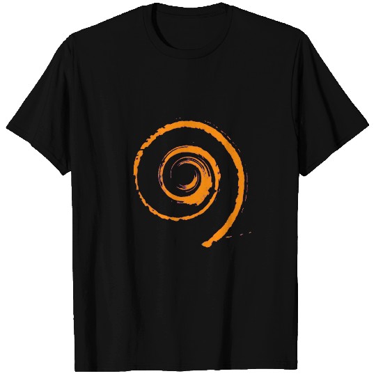 Woman's Fleece with Tiled Orange Twirls on Back T-shirt