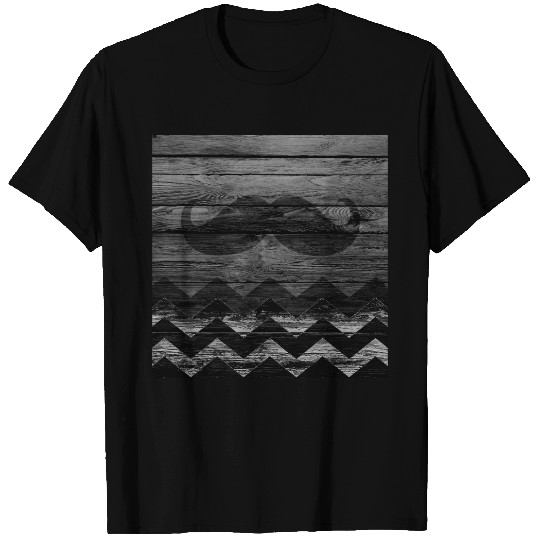 Mustache Chevron Vintage Wooden #4 T-shirt