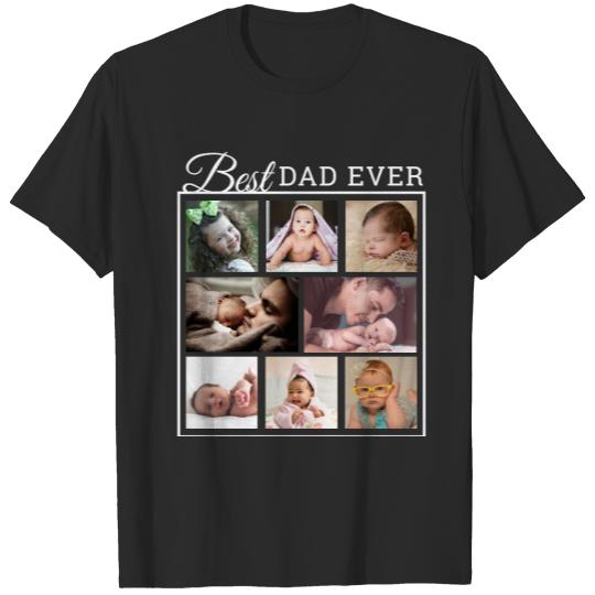 Discover Personalized Best Dad Ever 8 Photo Collage Black T-shirt