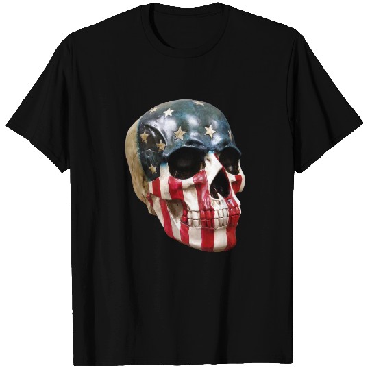 Red White and blue skull T-shirt