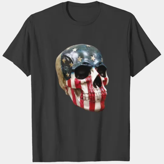 Red White and blue skull T-shirt