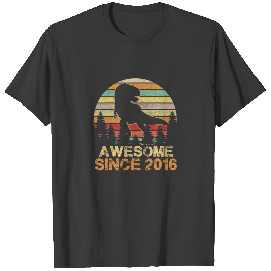 Awesome Since 2016 Dinosaur T Rex 6Th Birthday 6 Y T-shirt