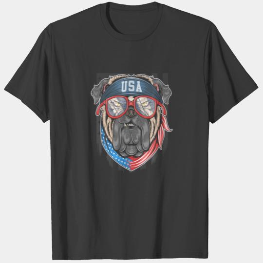 Bulldog 4Th Of July Merica Men Women American Flag T-shirt