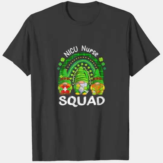 Gnomies Rainbow NICU Nurse Squad St Patricks Day O T-shirt