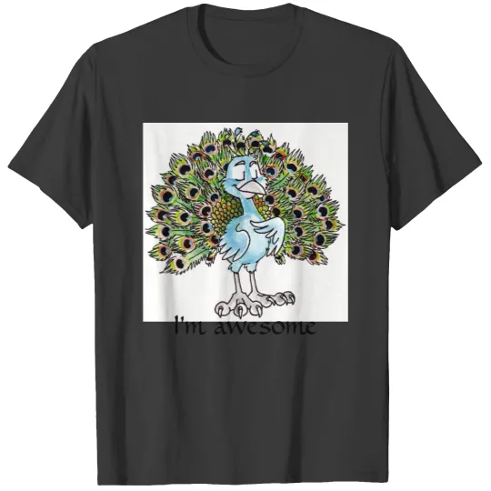 Awesome Peacock Ladies Fitted T-shirt