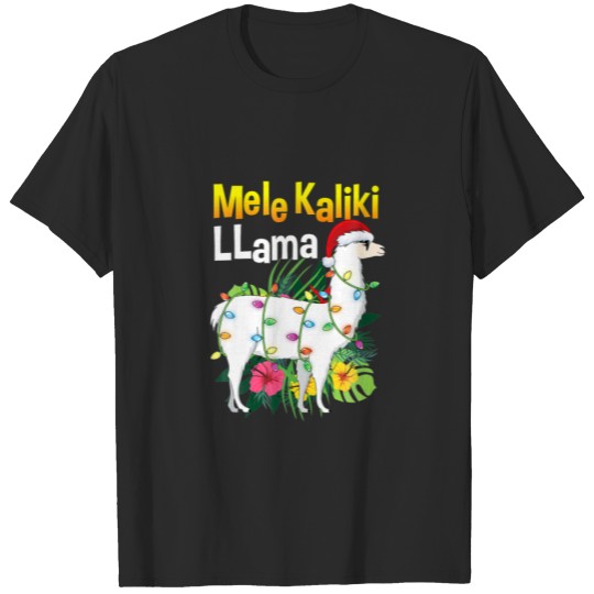 Mele Kalikimaka Christmas Hawaiian Llama X Mas Lig T-shirt