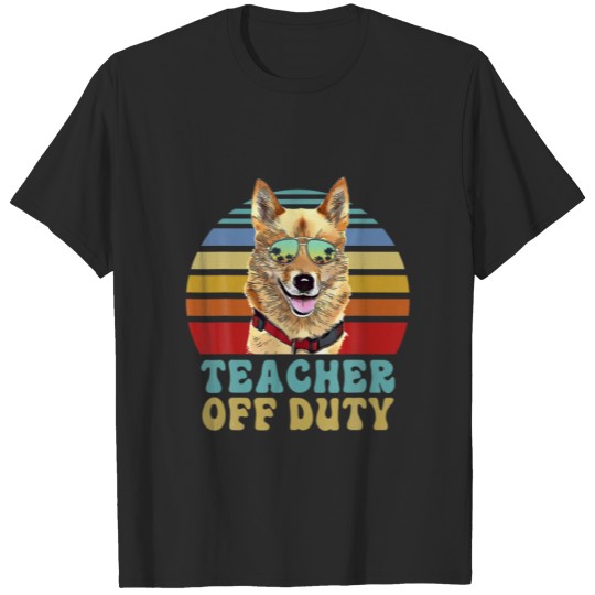 Discover Teacher Off Duty Funny Norwegian Buhund Dog Summer T-shirt