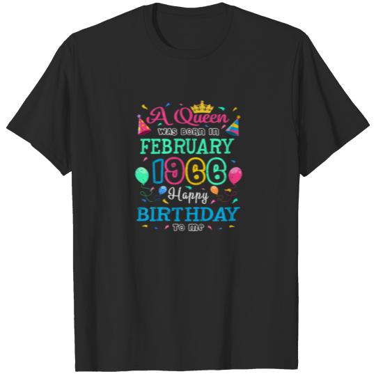 Discover Womens Queens Are Born In February 1966 Happy Birt T-shirt