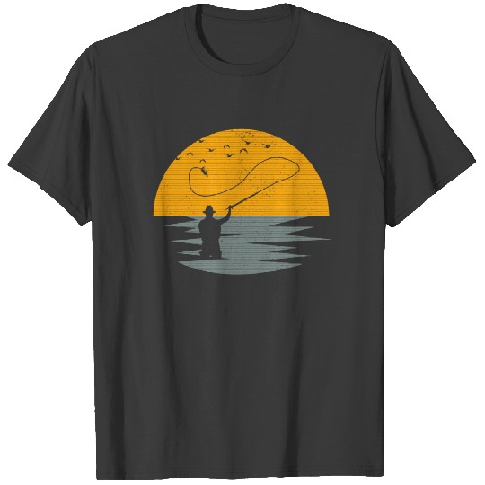 Fly Fishing Vintage Retro Trout Salmon Fisher T-shirt