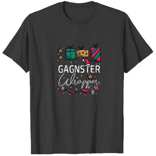 Gangster Wrapper Funny Christmas Gangsta Puns T-shirt