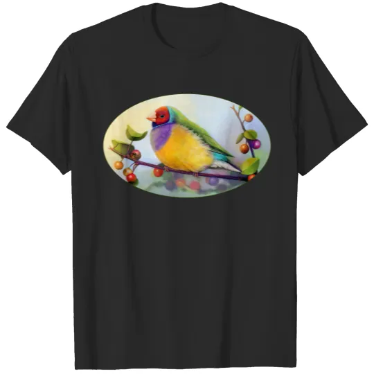 Discover Gouldian finch realistic painting T-shirt