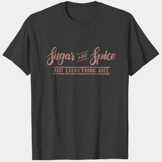Sugar and Spice Rose Gold Calligraphy one piece T-shirt