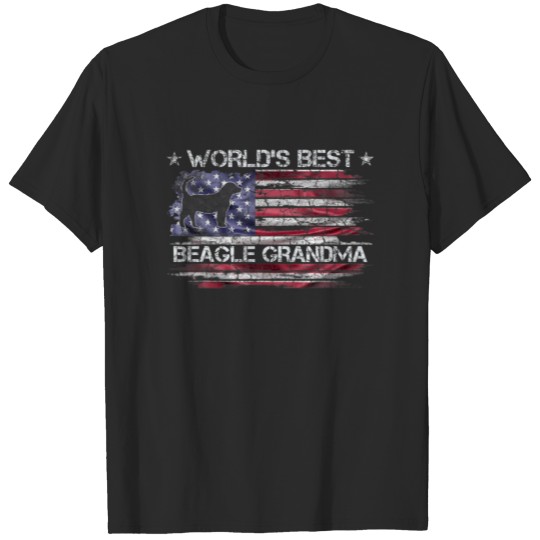 Discover Vintage American Flag World's Best Beagle Grandma T-shirt
