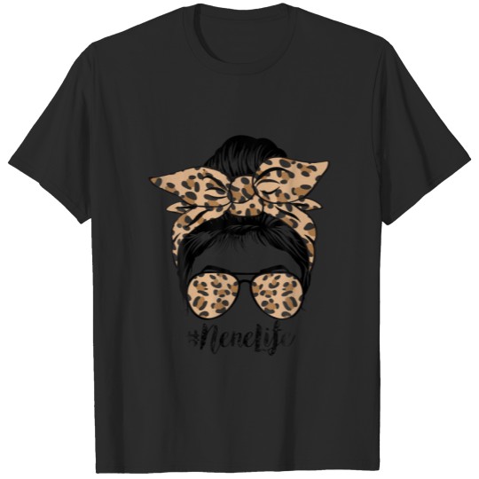 Discover Leopard Nene Life Cute Messy Bun Girl Mother's Day T-shirt