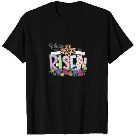 Leopard He Is Risen Jesus Easter Day Christians Me T-shirt