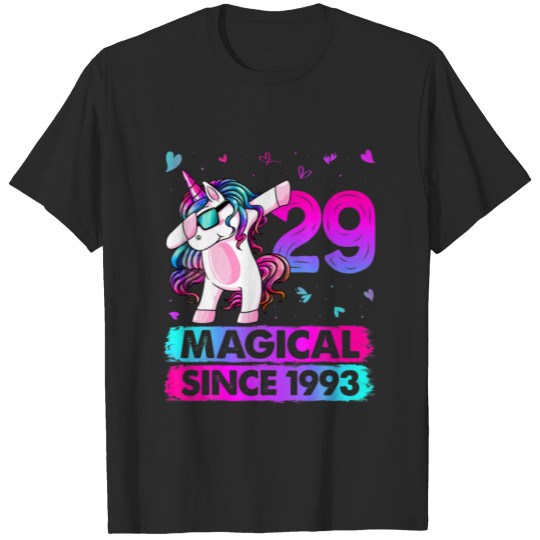 Discover 29 Year Old Unicorn Dabbing 29Th Birthday Girl Uni T-shirt