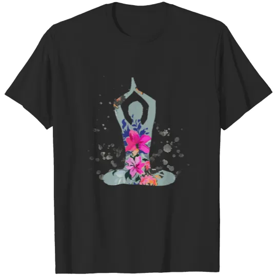 Discover Floral Boho Yoga Pose T-shirt