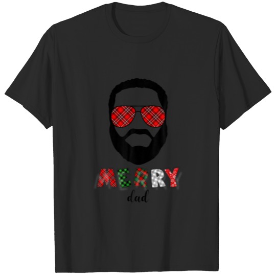 Discover Merry Afro Black Dad Daddy Father Chrismtas Xmas P T-shirt