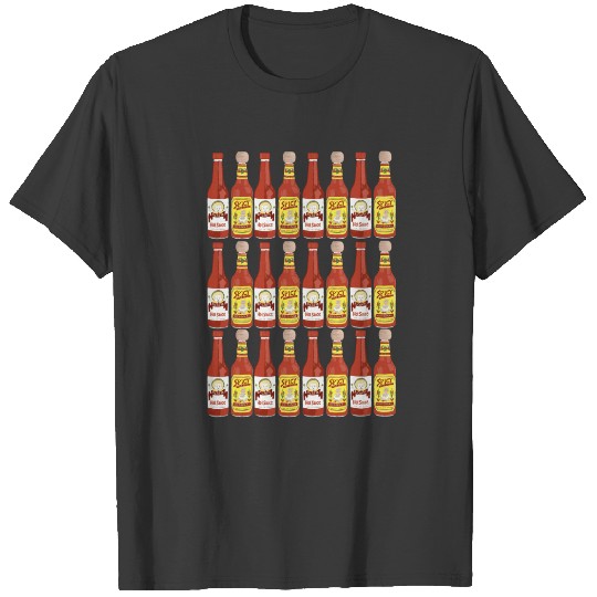 Cute Cats Spicy Hot Sauce illustration T-shirt