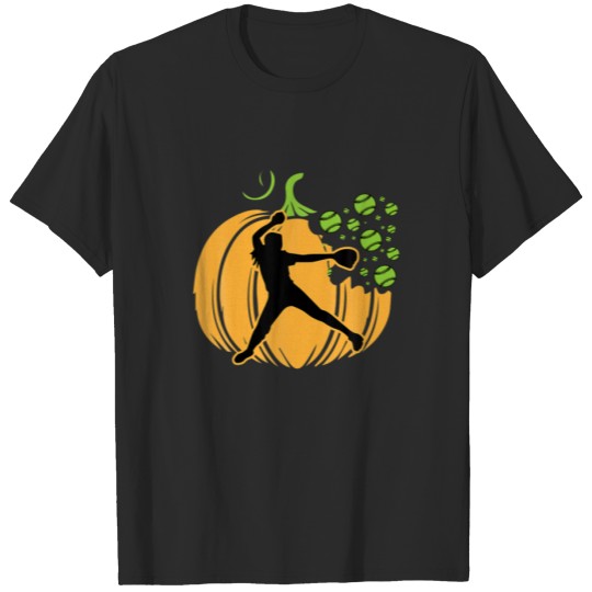 Discover Softball Player Pumpkin Veggie Fall Cool Sports Lo T-shirt