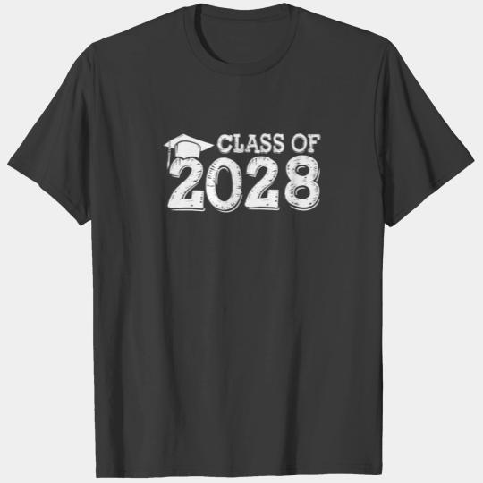 Class Of 2028 Grow With Me Handprints Space On Bac T-shirt