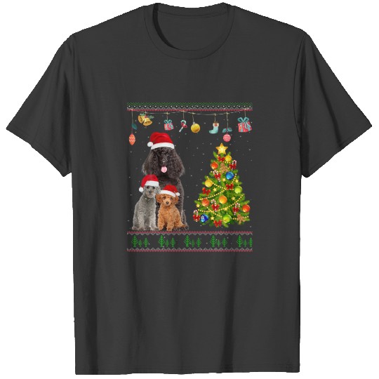Poodle Dog Lover Xmas Lighting Toy Poodle Christma T-shirt