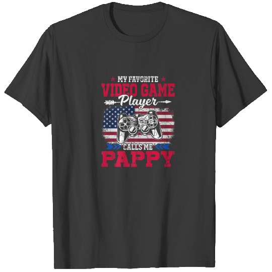 Retro USA Flag Video Game Player Calls Me Pappy 4T T-shirt