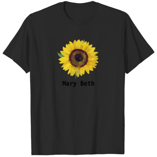 Ray Of Sunshine Text Sunflower Personalized White T-shirt