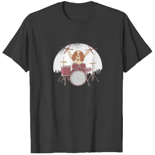 Rock N Roll Drummer Dog Cute Funny Dogs Pet Owners T-shirt